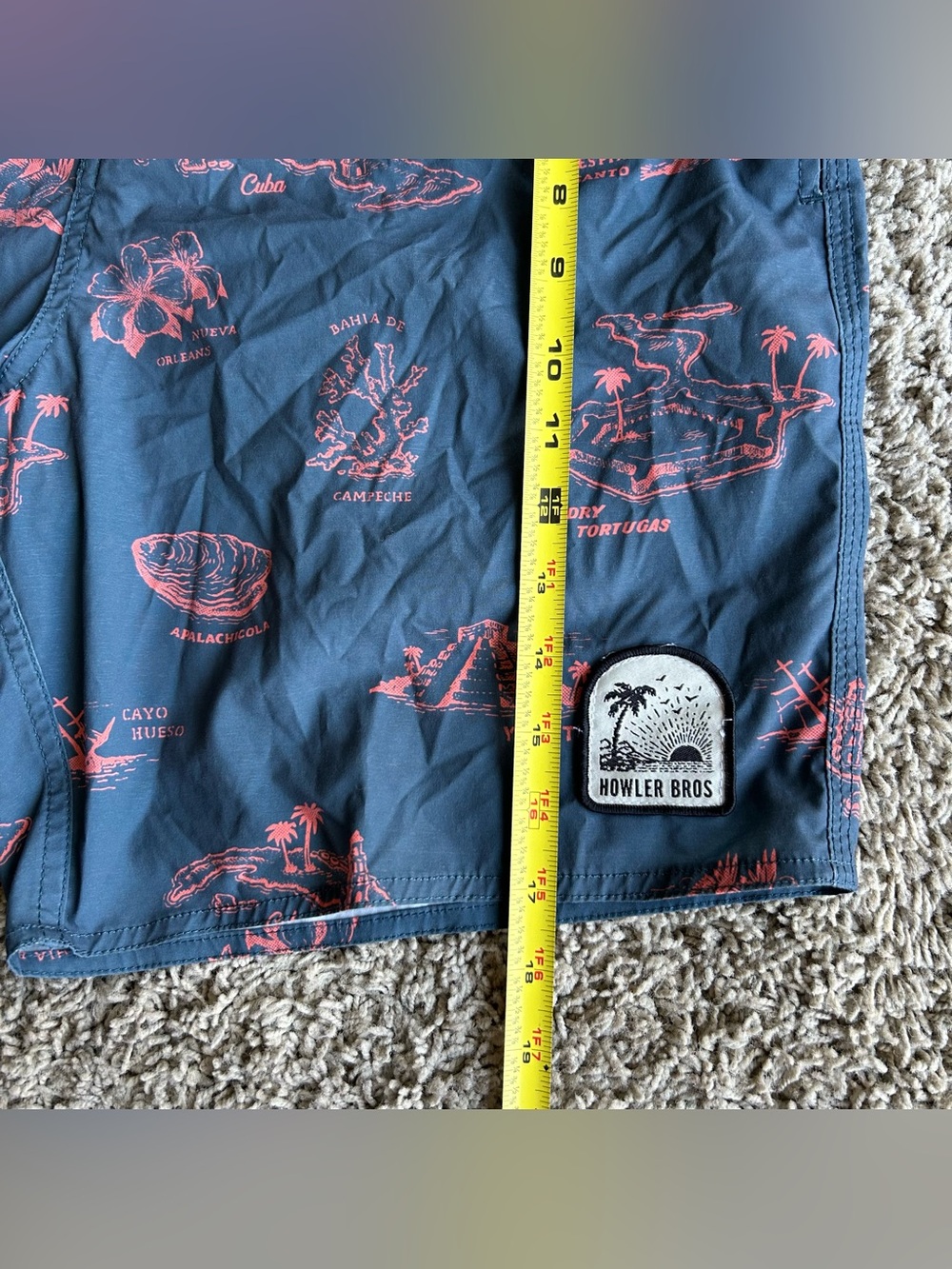 Howler Brothers Mens Buchannon Board Shorts 34x8 Destination Blue Swim Trunks - Picture 10 of 12